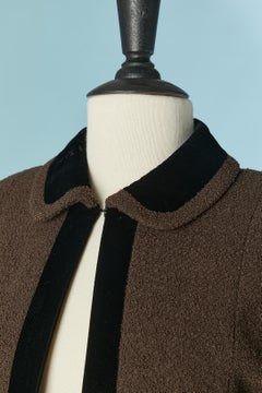 Brauner Tweed-Rock mit schwarzem Samtrand CHANEL BOUTIQUE