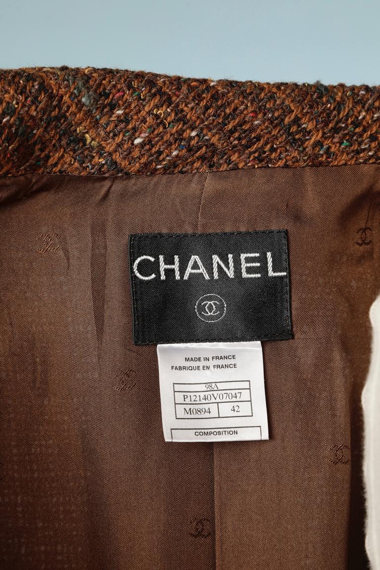 Brown tweed skirt-suit with branded silk lining Chanel  5