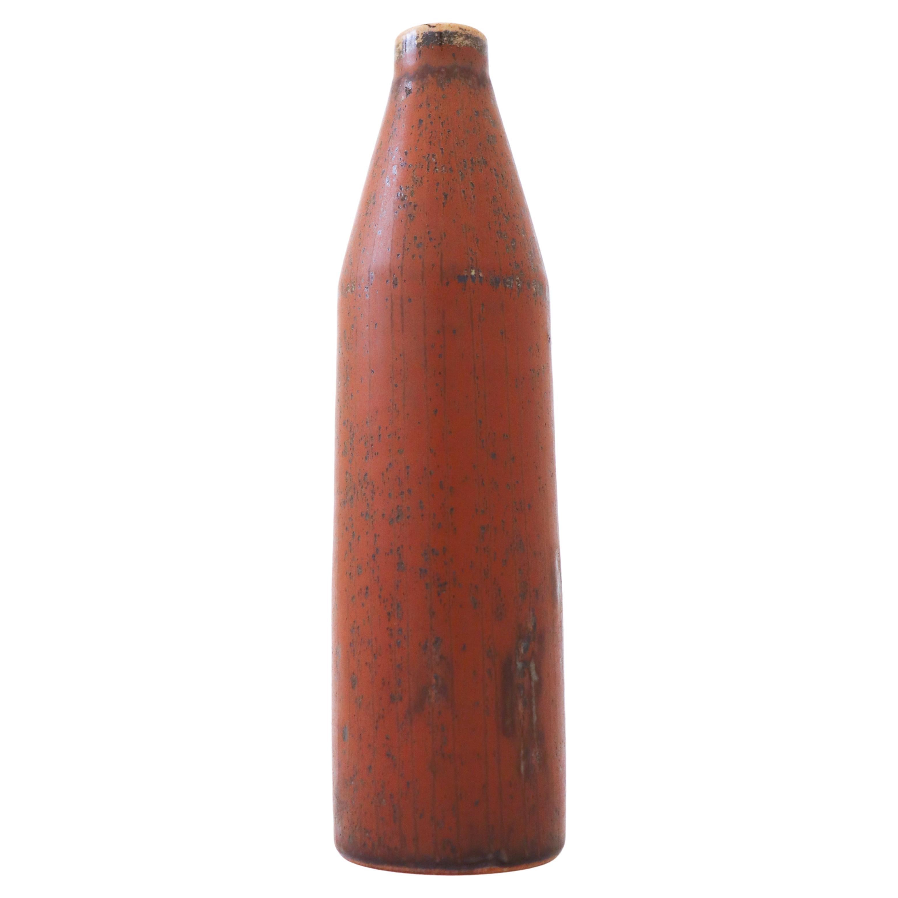 Brown Unique Stoneware Vase, Carl-Harry Stålhane, Rörstrand, 1960