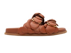 Valentino Sandali in pelle marrone con rosette taglia 39,5
