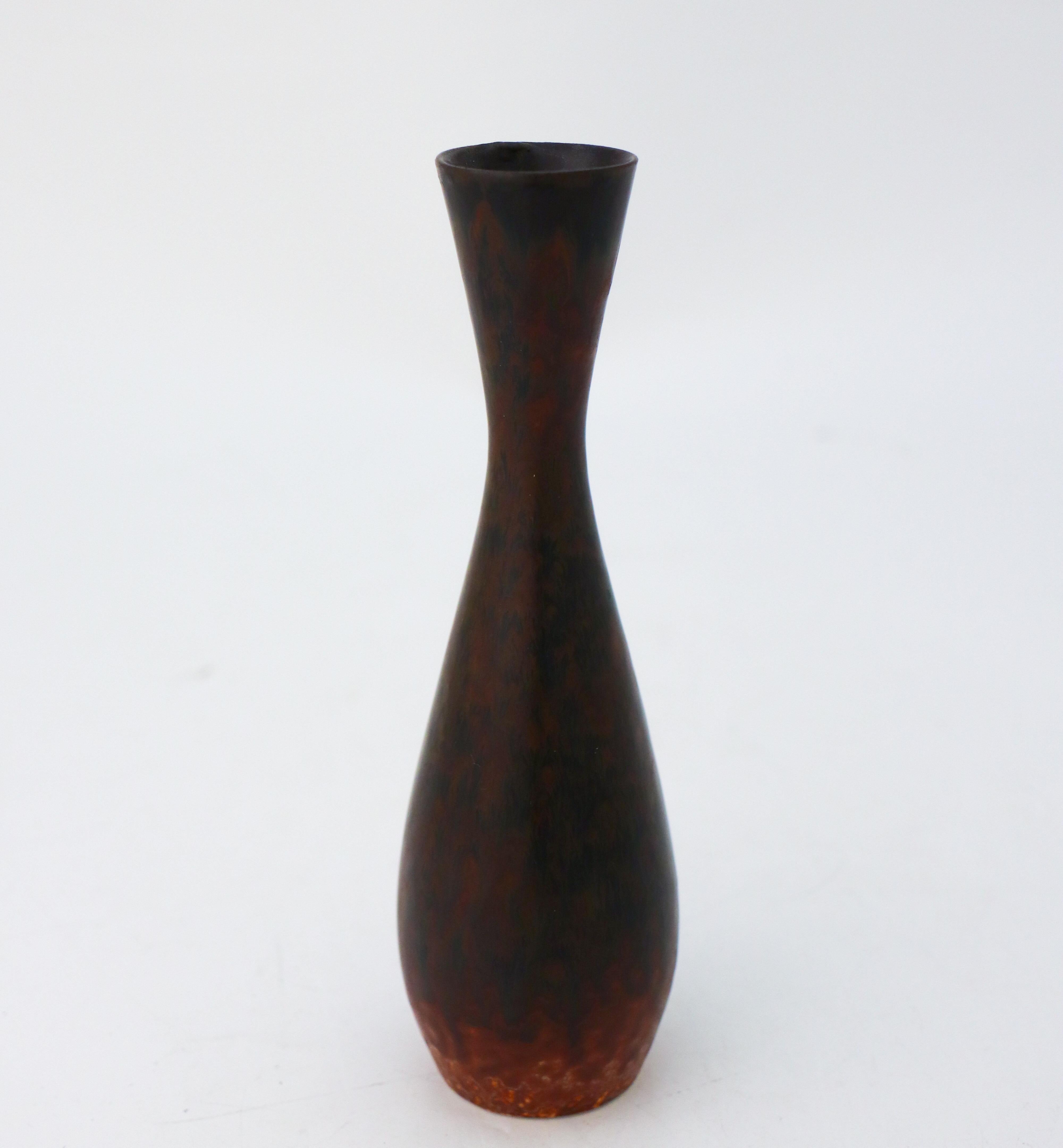 Swedish Brown Vase - Carl-Harry Stålhane - Rorstrand - Mid 20th Century For Sale