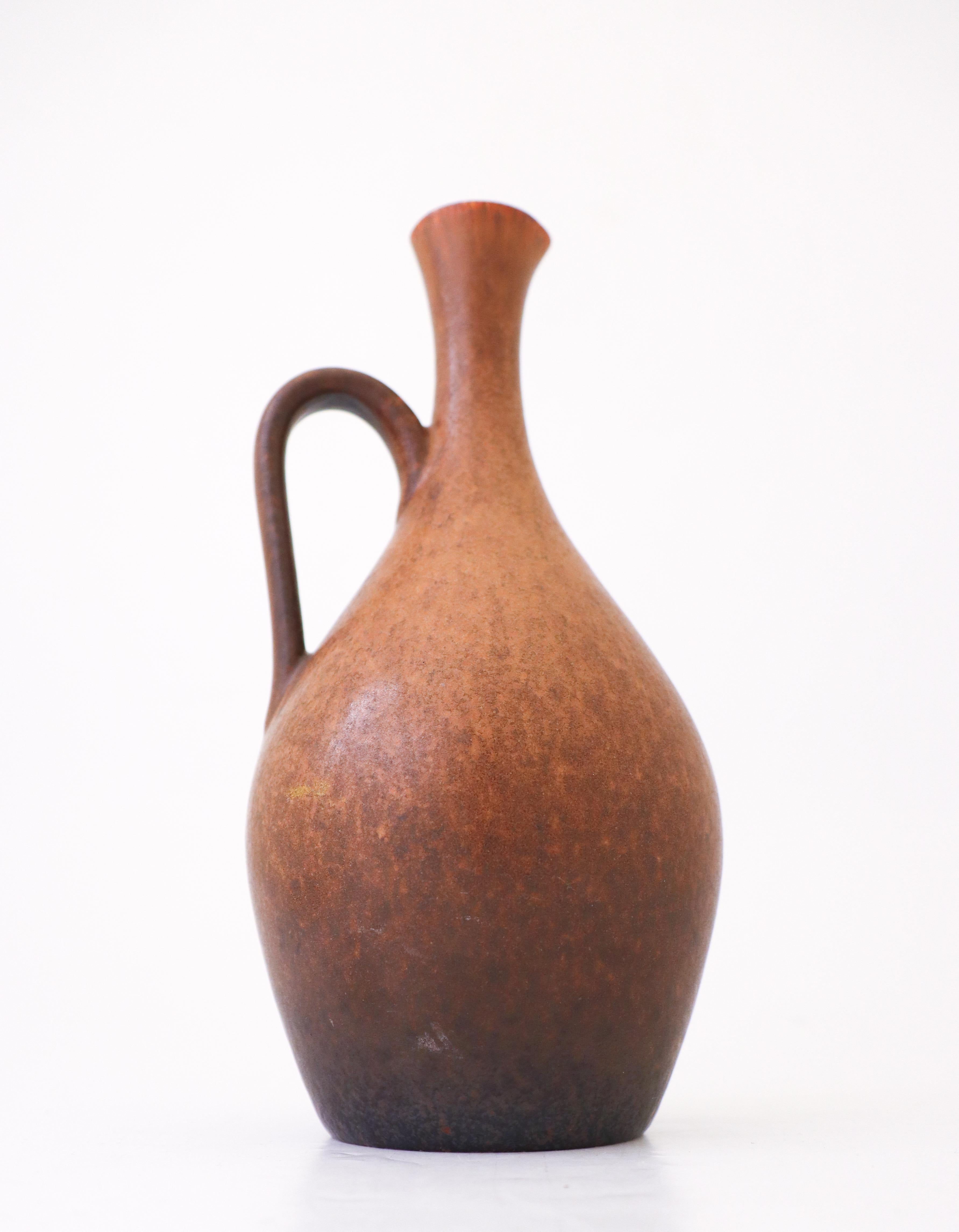 Scandinavian Modern Brown Vase Carl-Harry Stålhane Rörstrand, Midcentury Vintage For Sale