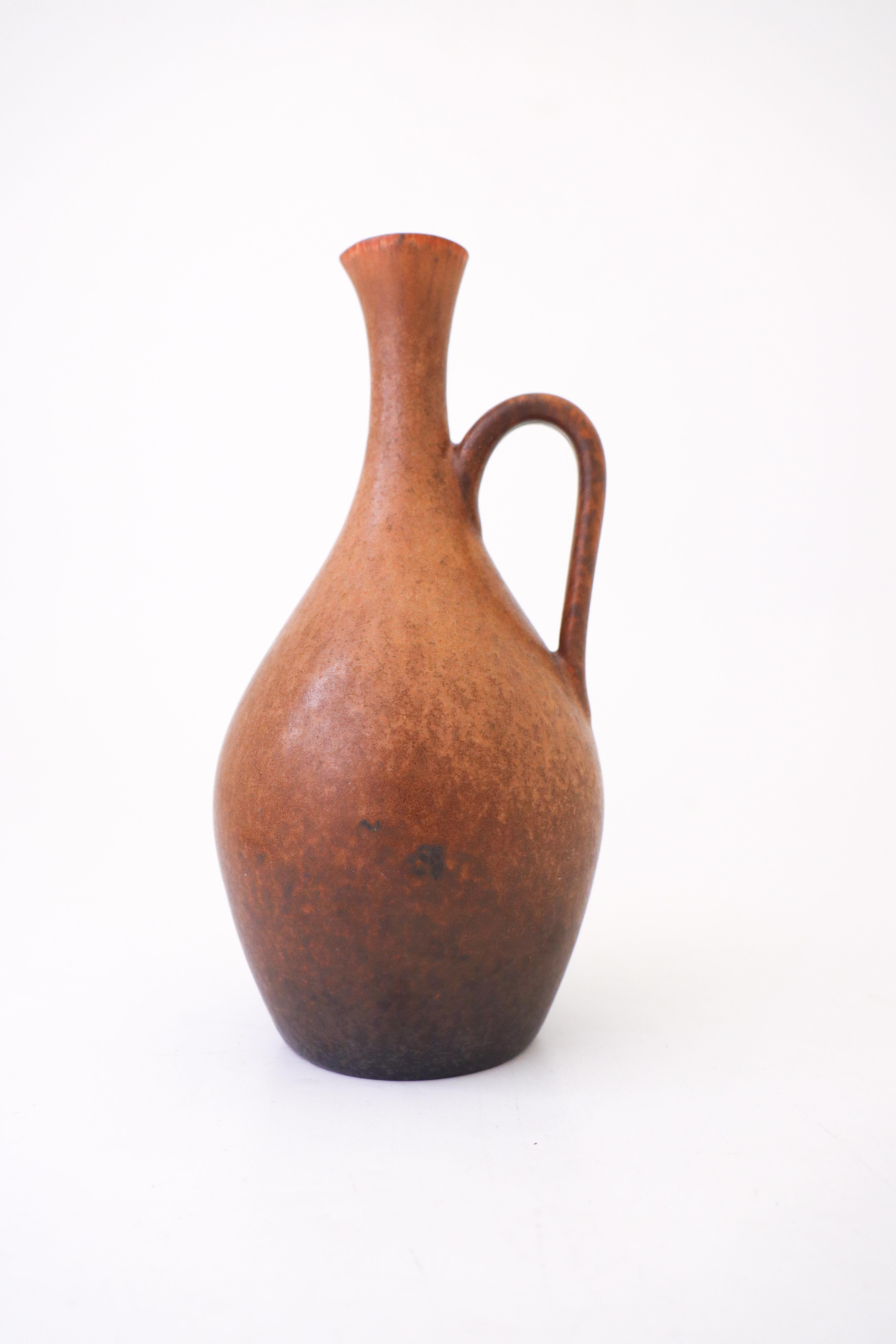 Swedish Brown Vase Carl-Harry Stålhane Rörstrand, Midcentury Vintage For Sale