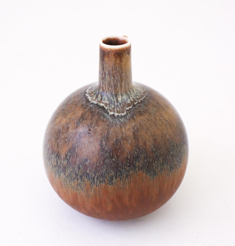 Vase Céramique Rörstrand Design Milieu Du Siècle Signé Carl-Harry Stålhane