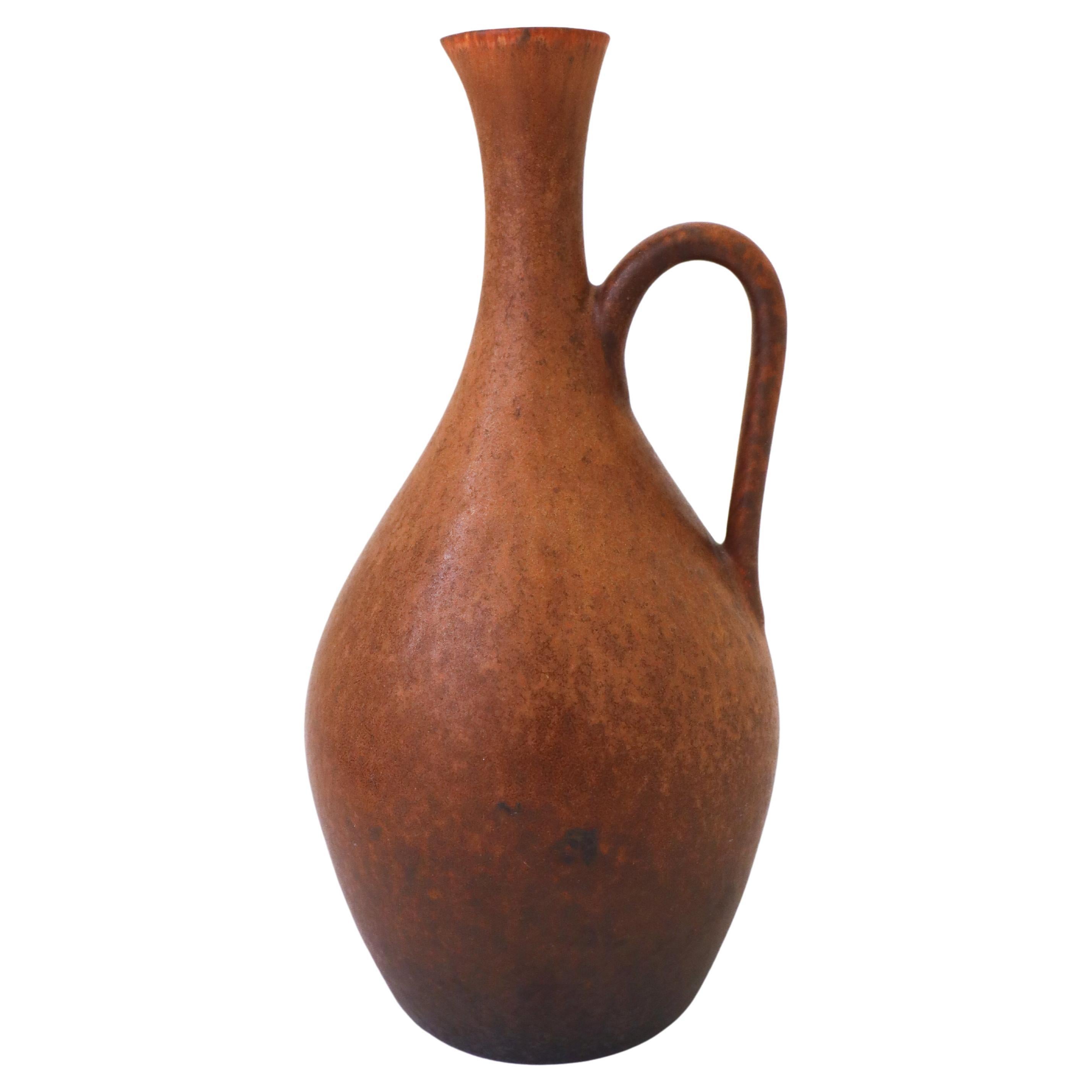 Brown Vase Carl-Harry Stålhane Rörstrand, Midcentury Vintage For Sale