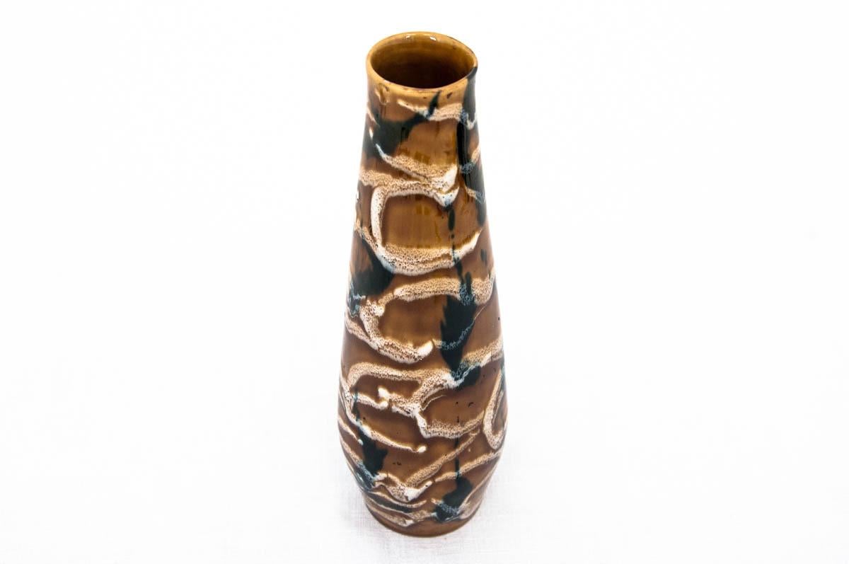 European Brown Vase from the 1960s, Chodziez