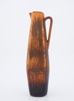 Mid-Century Gunnar Nylund Pitcher-Form Brown Stoneware Vase