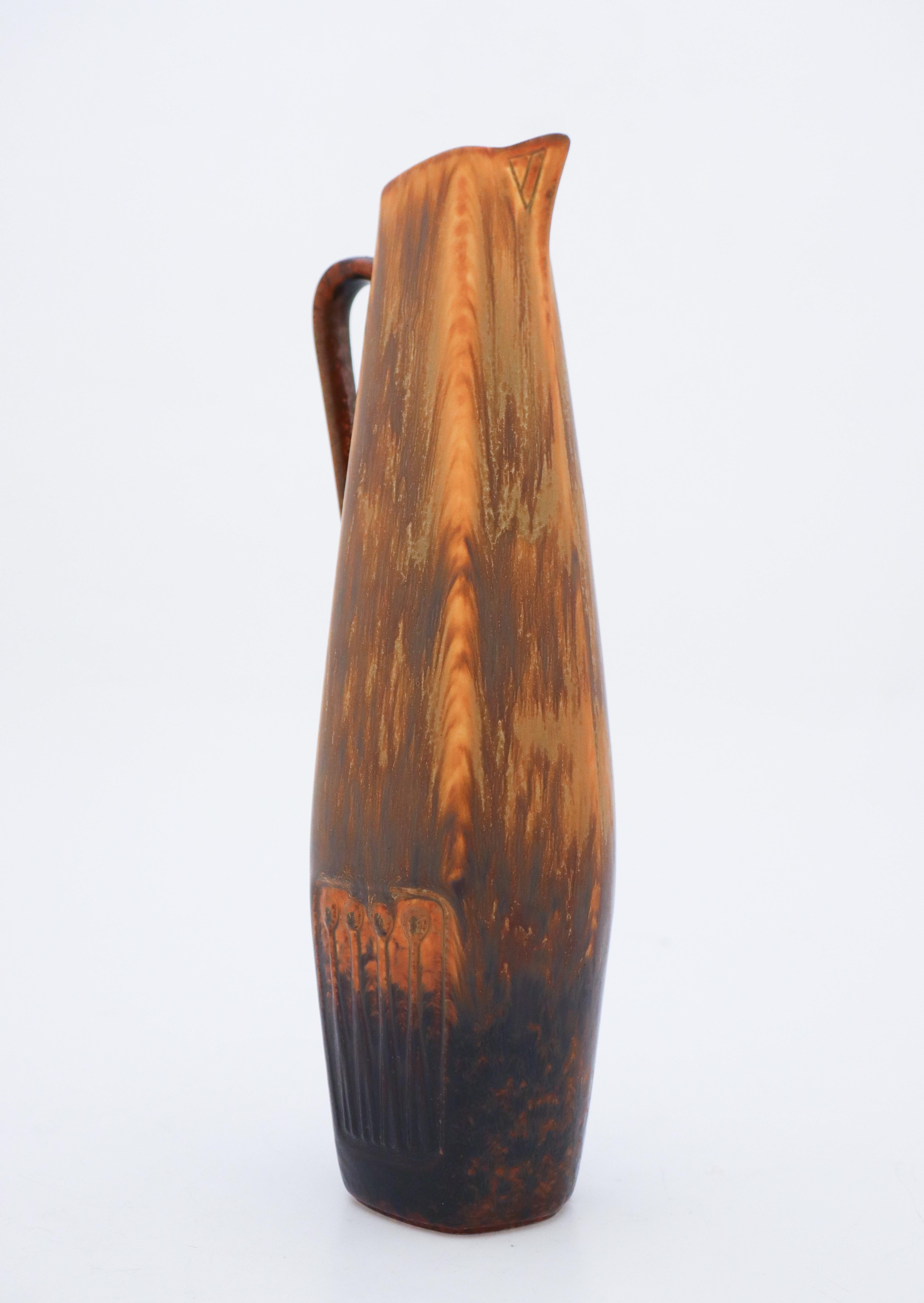 Scandinave moderne Vase marron, Gunnar Nylund, Rrstrand, années 1950-1960 en vente