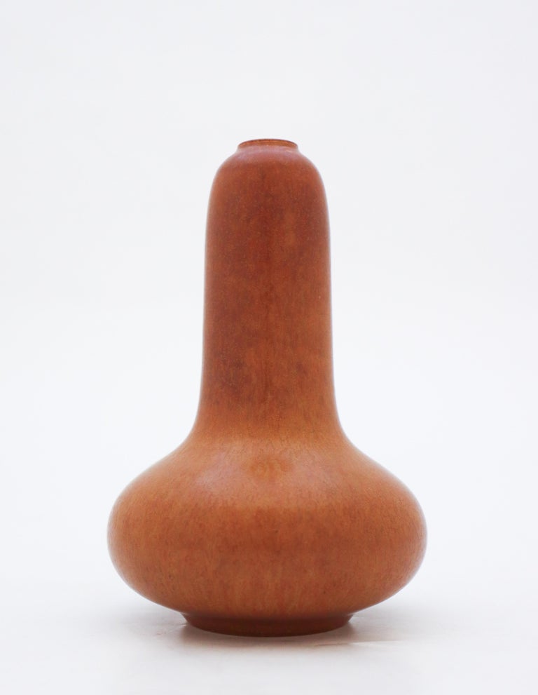 Glazed Brown Vase, Gunnar Nylund, Rörstrand, 1950s, Mid Century Vintage For Sale