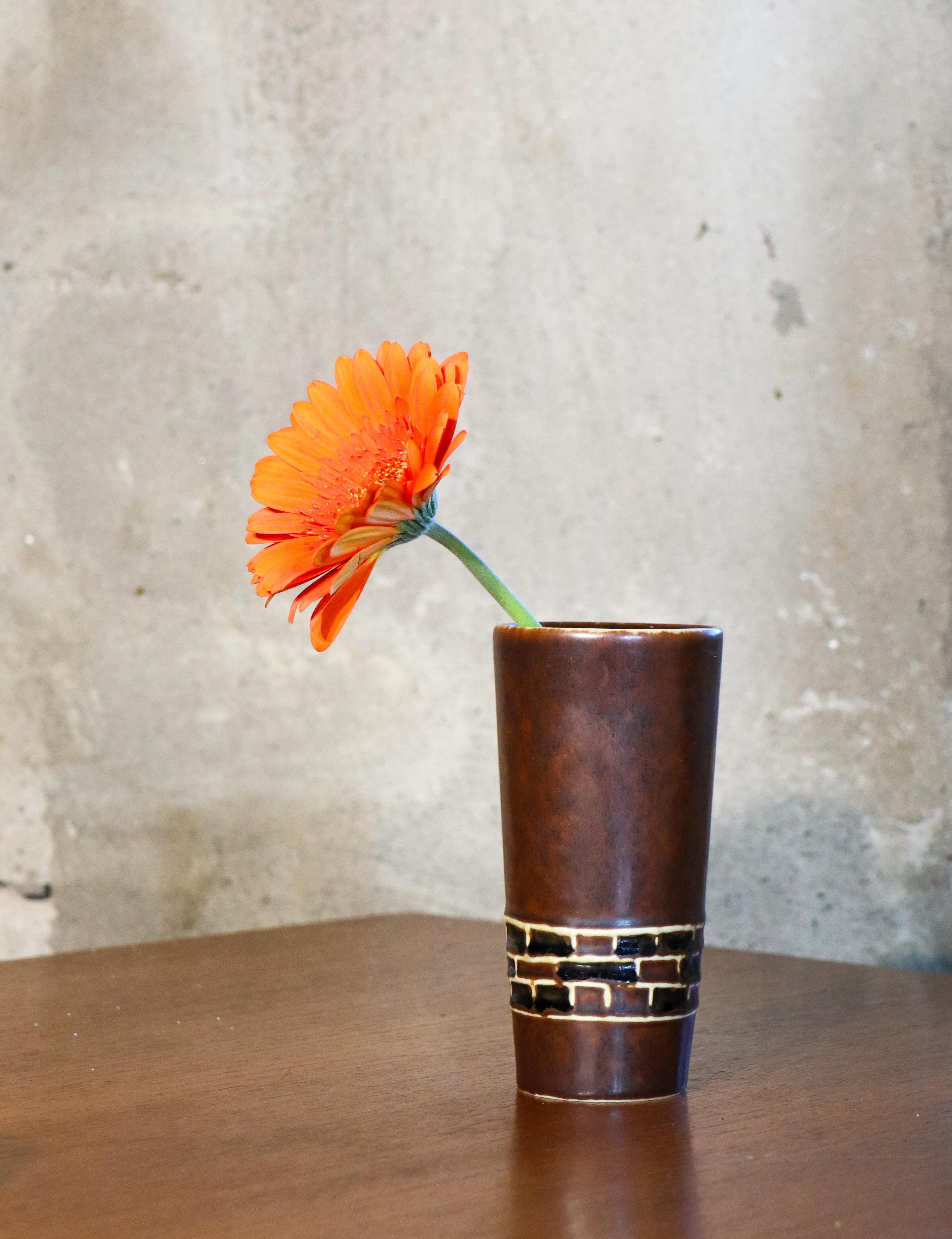 Vaso marrone - Hertha Bengtson - Rörstrand in vendita 4