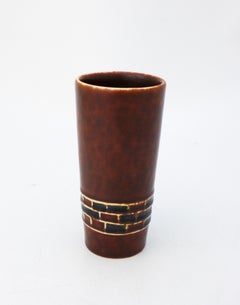 Hertha Bengtson Stoneware Vase, Glazed Finish, Scandinavian, 1970s