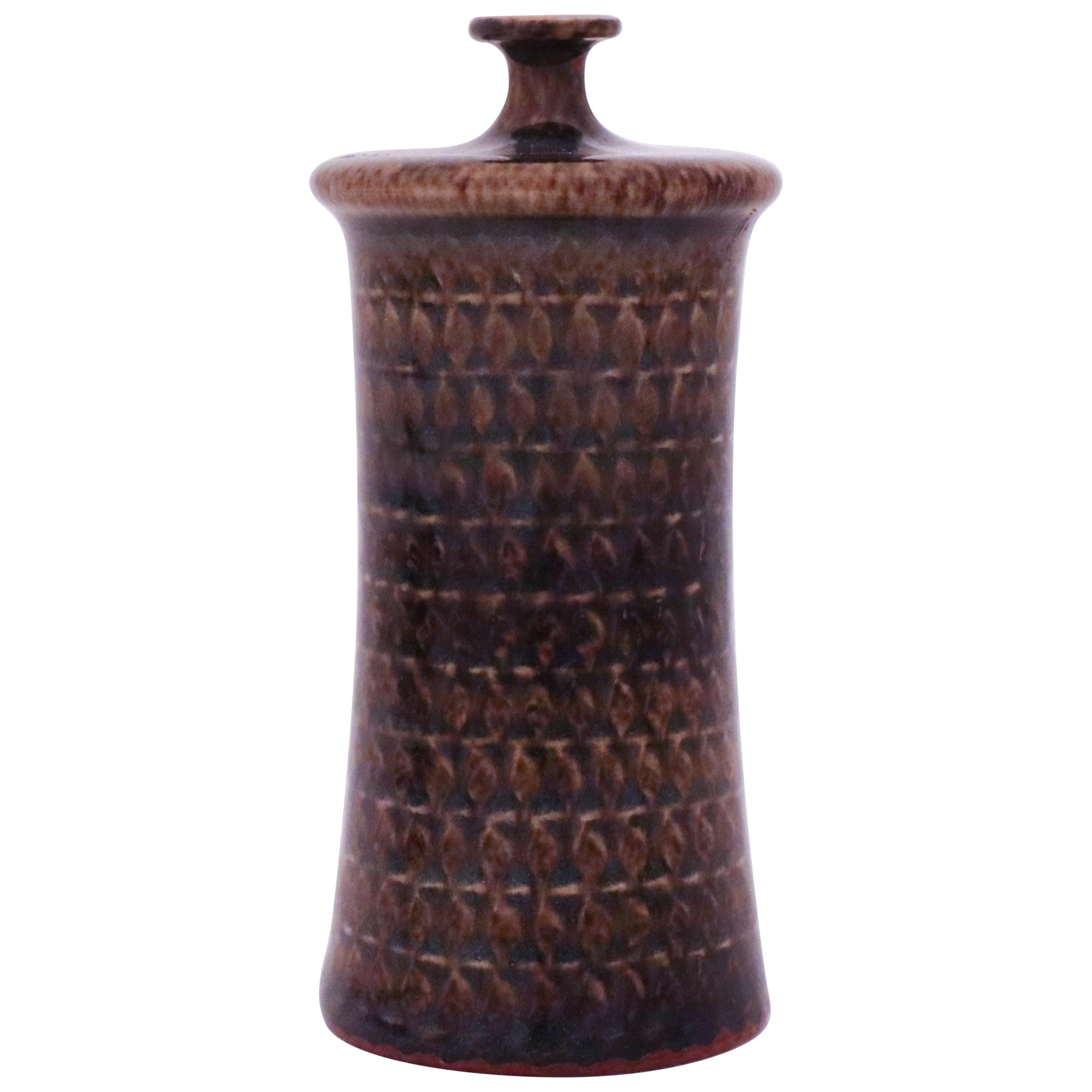 Brown Vase in Stoneware, Stig Lindberg, Gustavsbergs Studio