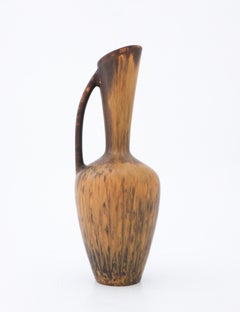 Brown Vase with Handle, Gunnar Nylund, Rörstrand, 1950s, Mid Century Vintage