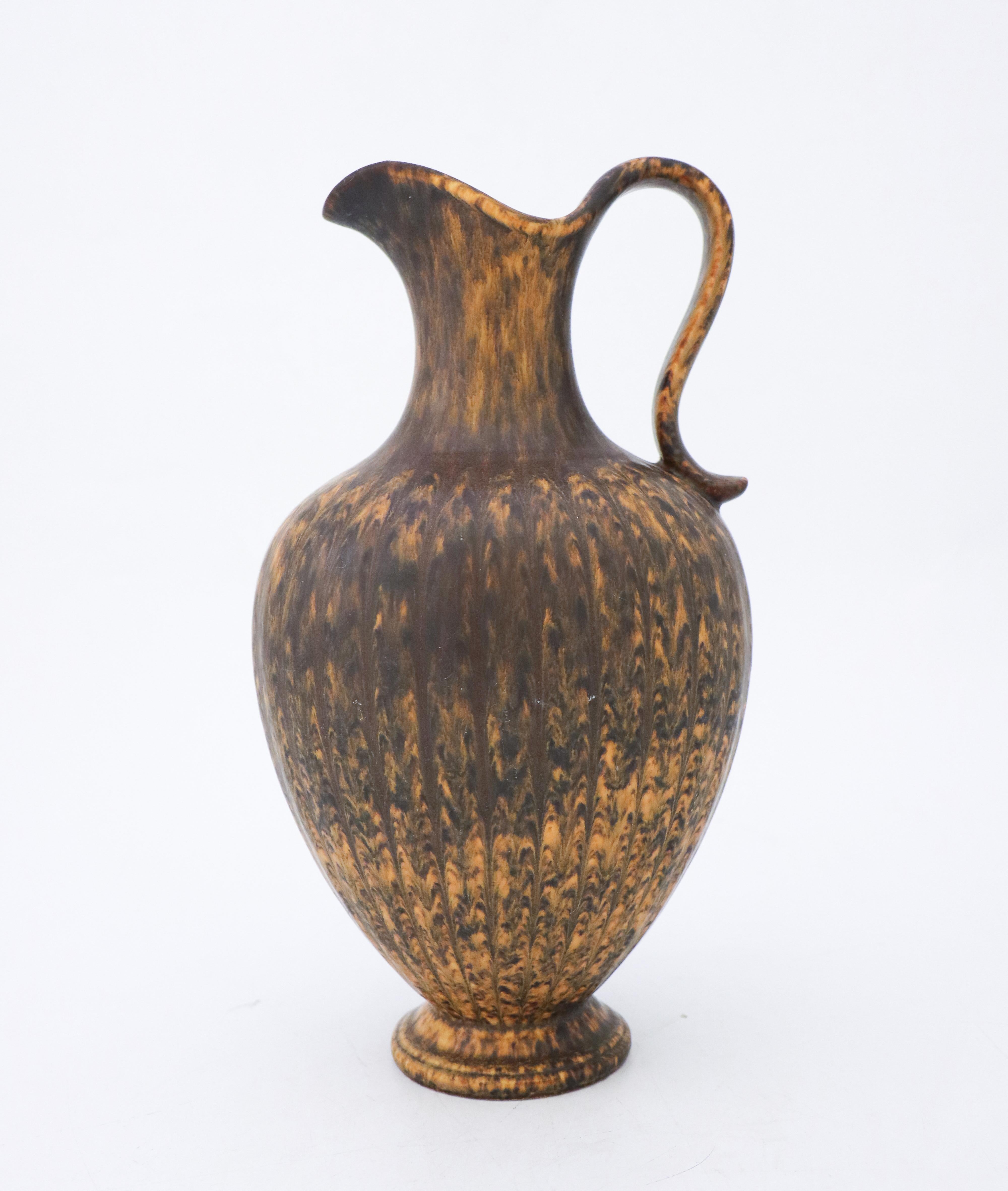 A lovely brown speckled vase designed by Gunnar Nylund at Rörstrand, the vase is 28 cm (11.2