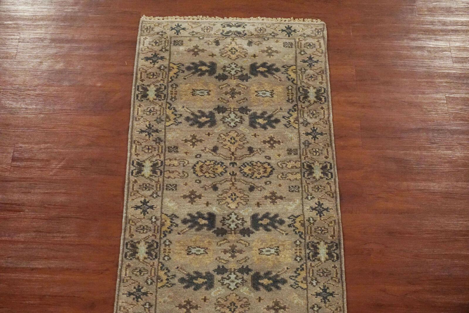 Hand-Knotted Brown Vegetable Dyed Oushak For Sale