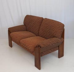 Braunes Samt 2-Sitzer Sofa von Mobil Girgi, 70er Jahre