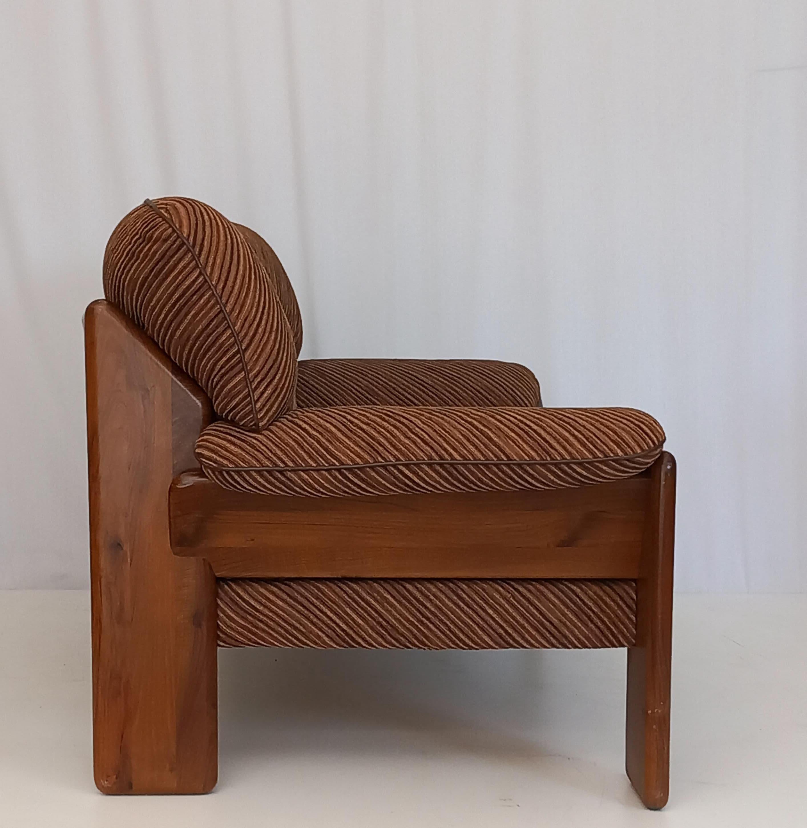 Brown Velvet 2-Seater Sofa by Mobil Girgi, 70s (Italian) im Angebot