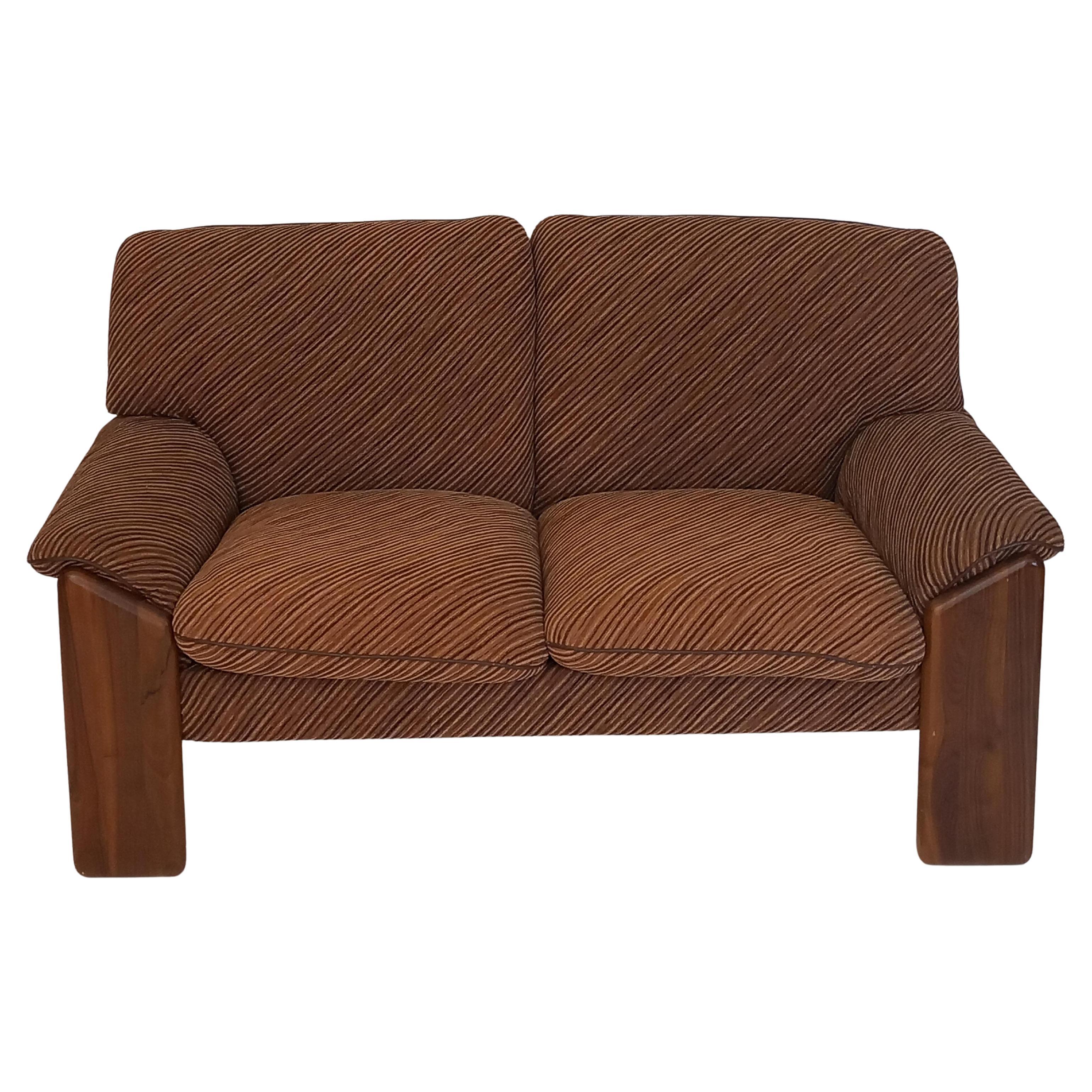 Brown Velvet 2-Seater Sofa by Mobil Girgi, 70s