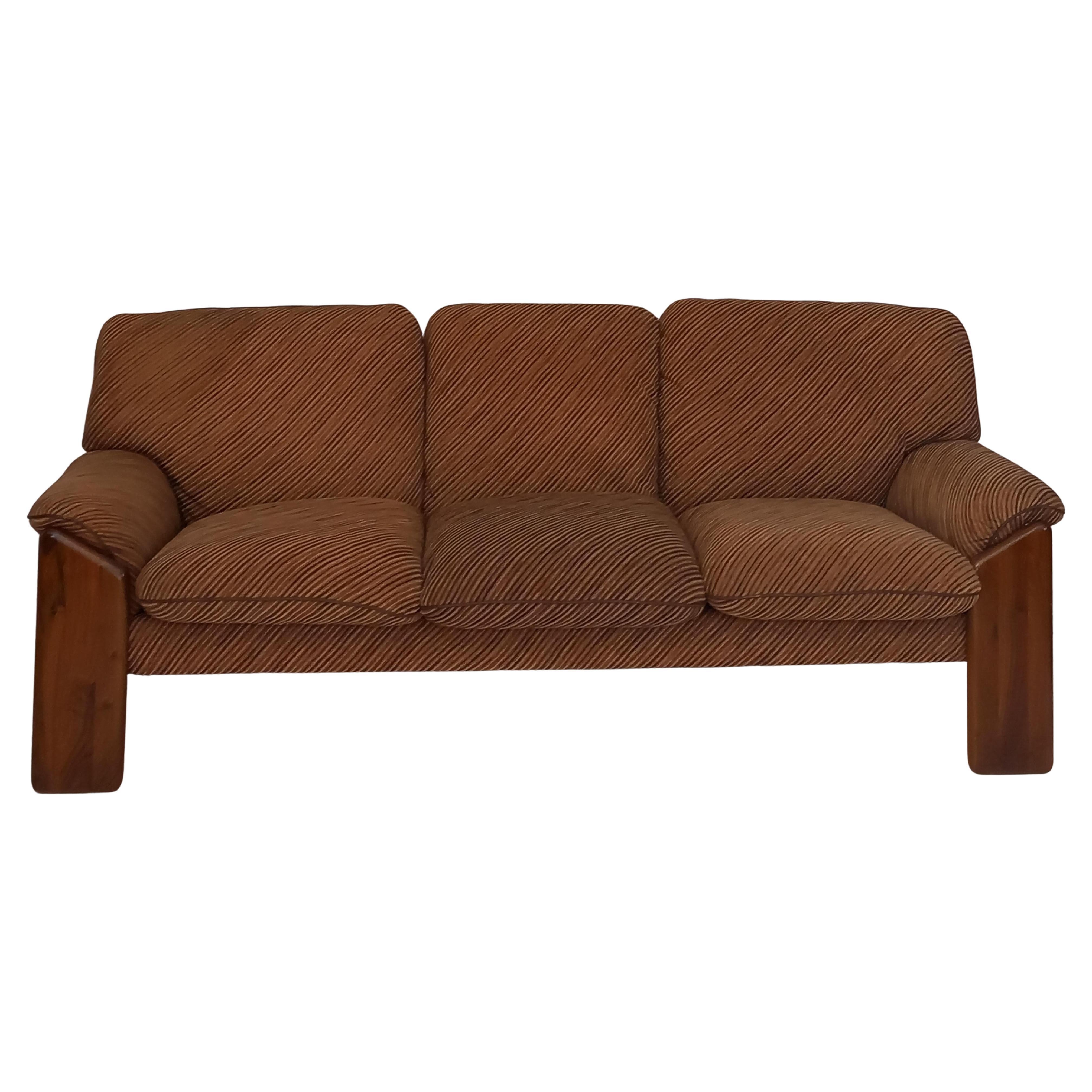 Brown Velvet 3-Seater Sofa by Mobil Girgi, 70s