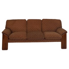 Brown Velvet 3-Seater Sofa by Mobil Girgi, 70s