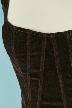 Braunes Bustier mit Samtknochen CHANTAL THOMASS