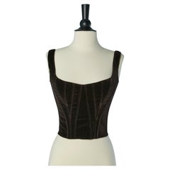 Brown velvet boned bustier CHANTAL THOMASS Brown velvet boned bustier CHANTAL THOMASS