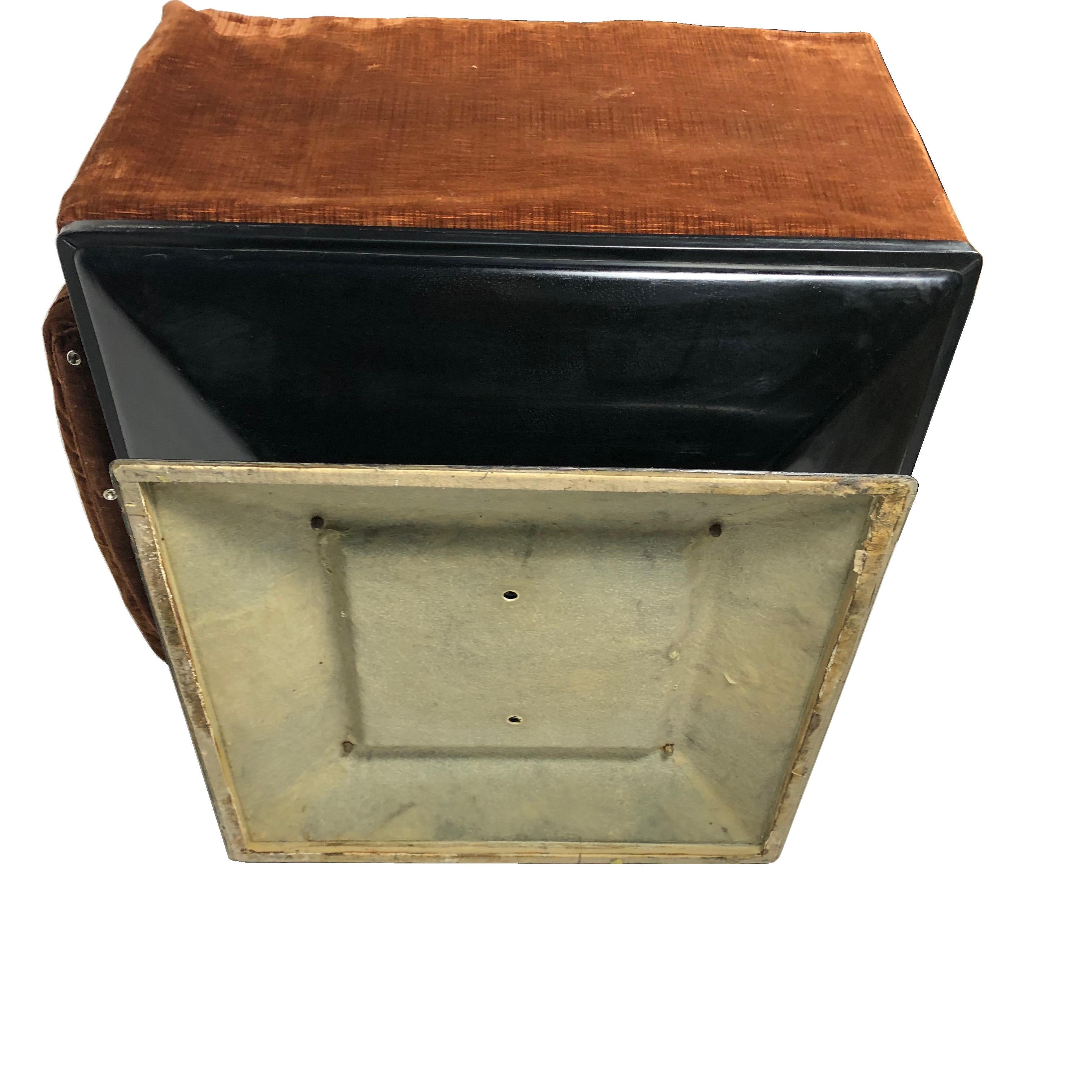 Brown Velvet Fiberglass Armchair by Luigi Pellegrin for MIM Roma, 1950s, Italy For Sale 1