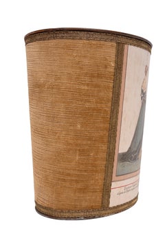 Brown Velvet Paper Basket Jean Holbein 1950s France