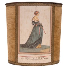 Brown Velvet Paper Basket Jean Holbein 1950s France