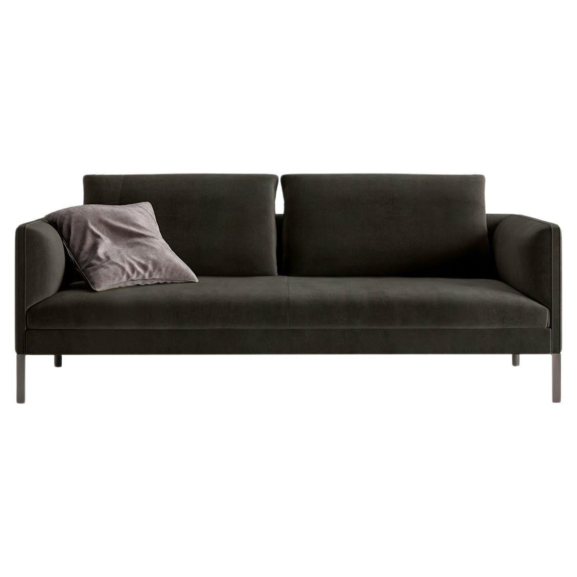 Brown Velvet Sofa Molteni&C by Vincent Van Duysen Design Made in Italy For Sale
