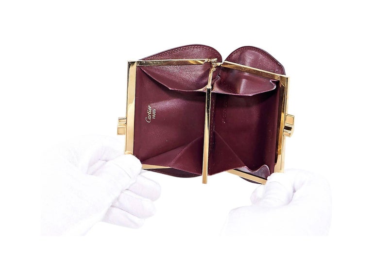 Brown Vintage Cartier Leather Coin Purse For Sale at 1stdibs