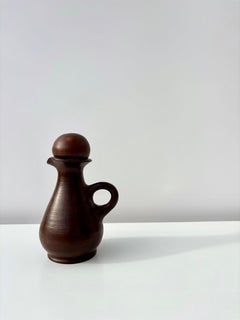 Brauner Vintage-Keramikkrug mit Globe Top, 1960er Jahre