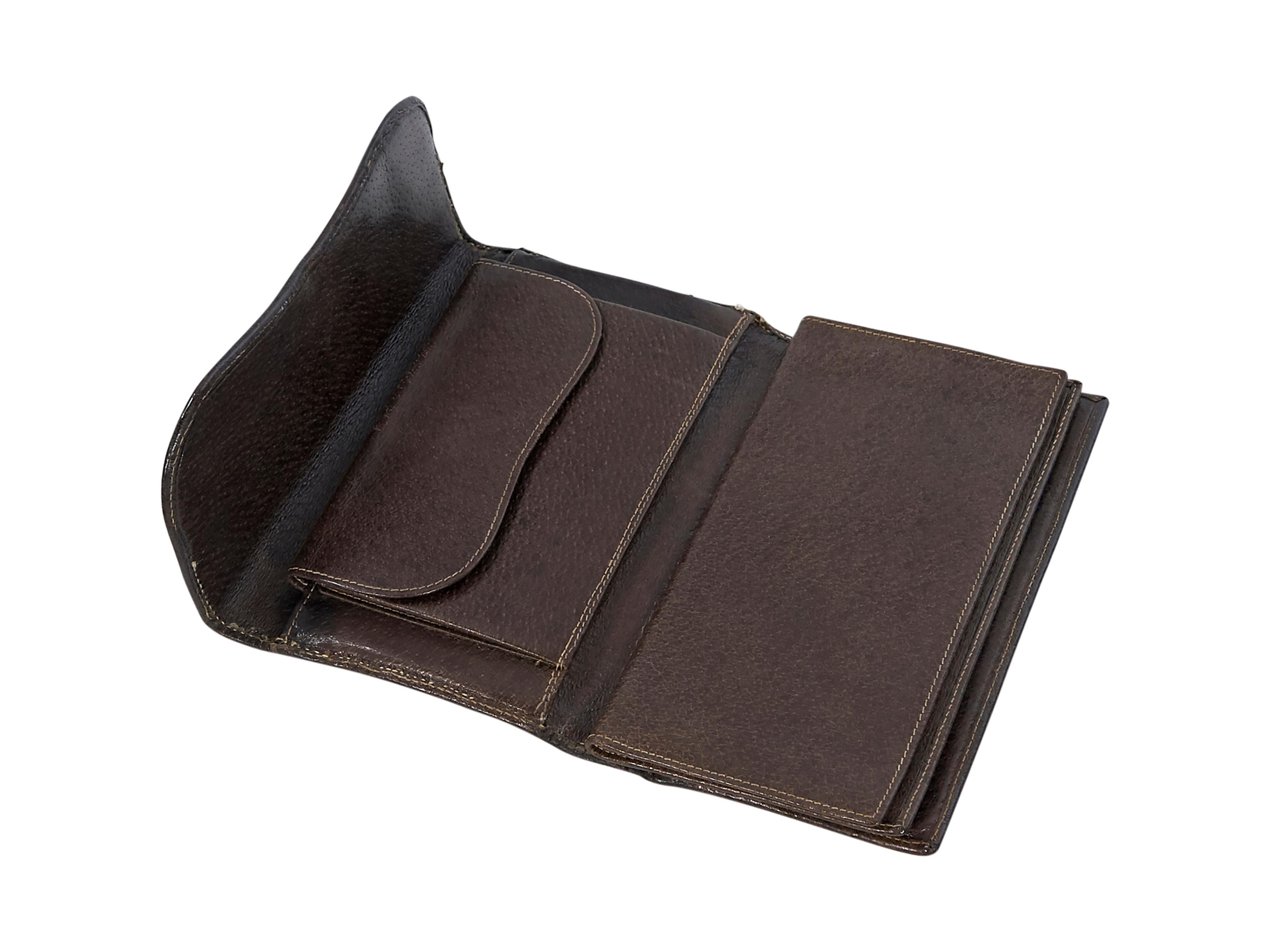 gucci dark brown monogram logo wallet