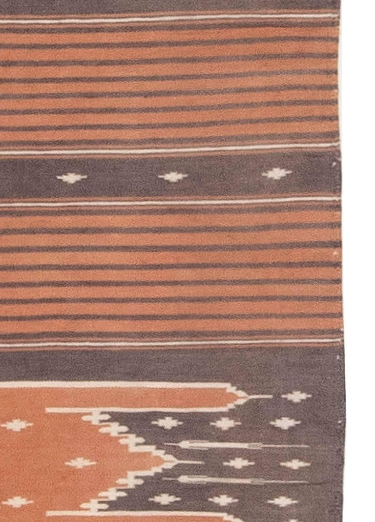 Brown Vintage Indian Dhurrie Runner For Sale at 1stdibs