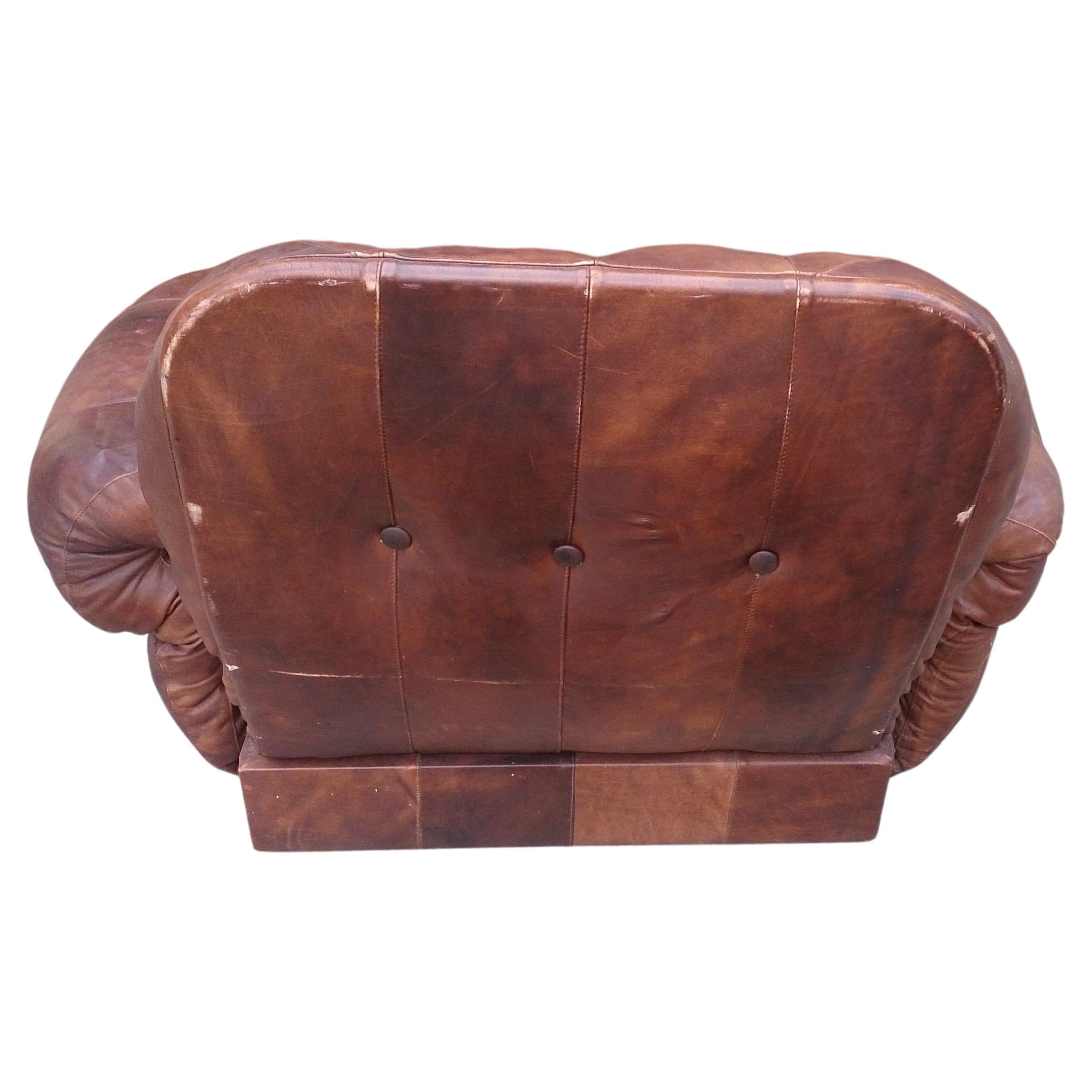 Brown Vintage Leather Lounge Chair 1