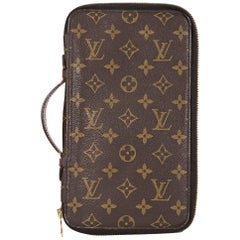 Brown Retro Louis Vuitton Monogram Travel Portfolio