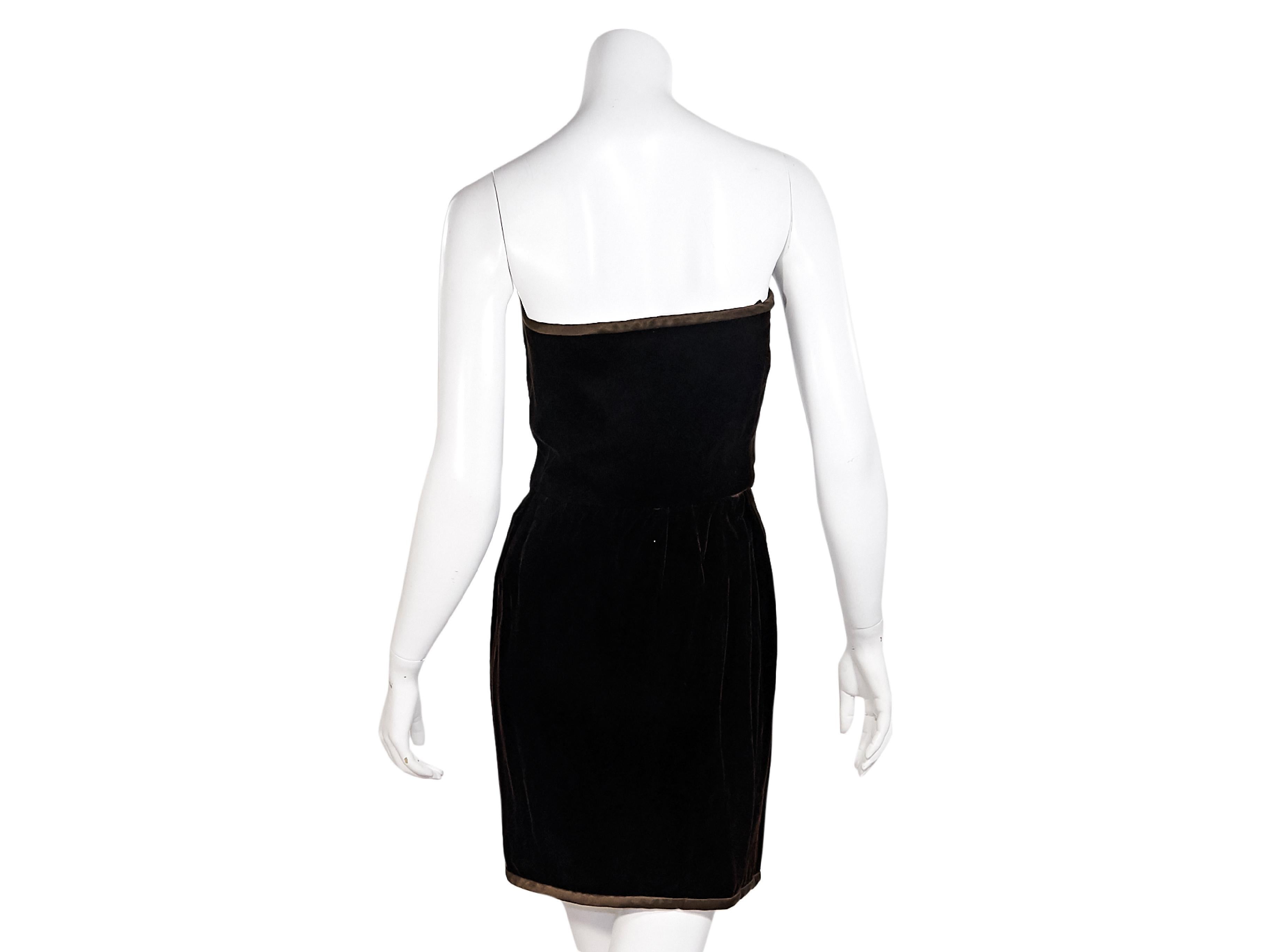 Black Brown Vintage Oscar de la Renta Velvet Dress
