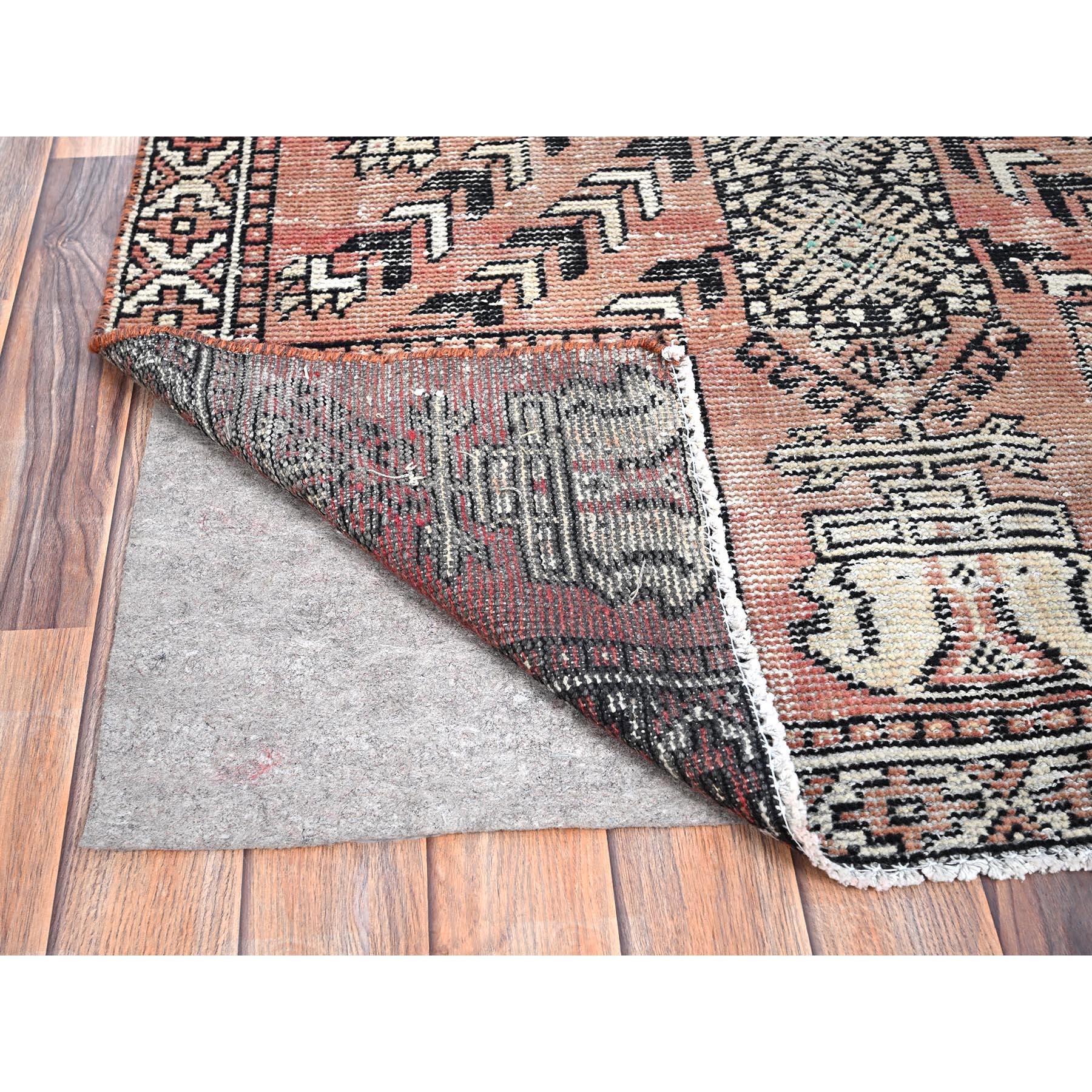 Medieval Brown Vintage Persian Baluch Village Design Pure Wool Hand Knotted Clean Rug For Sale