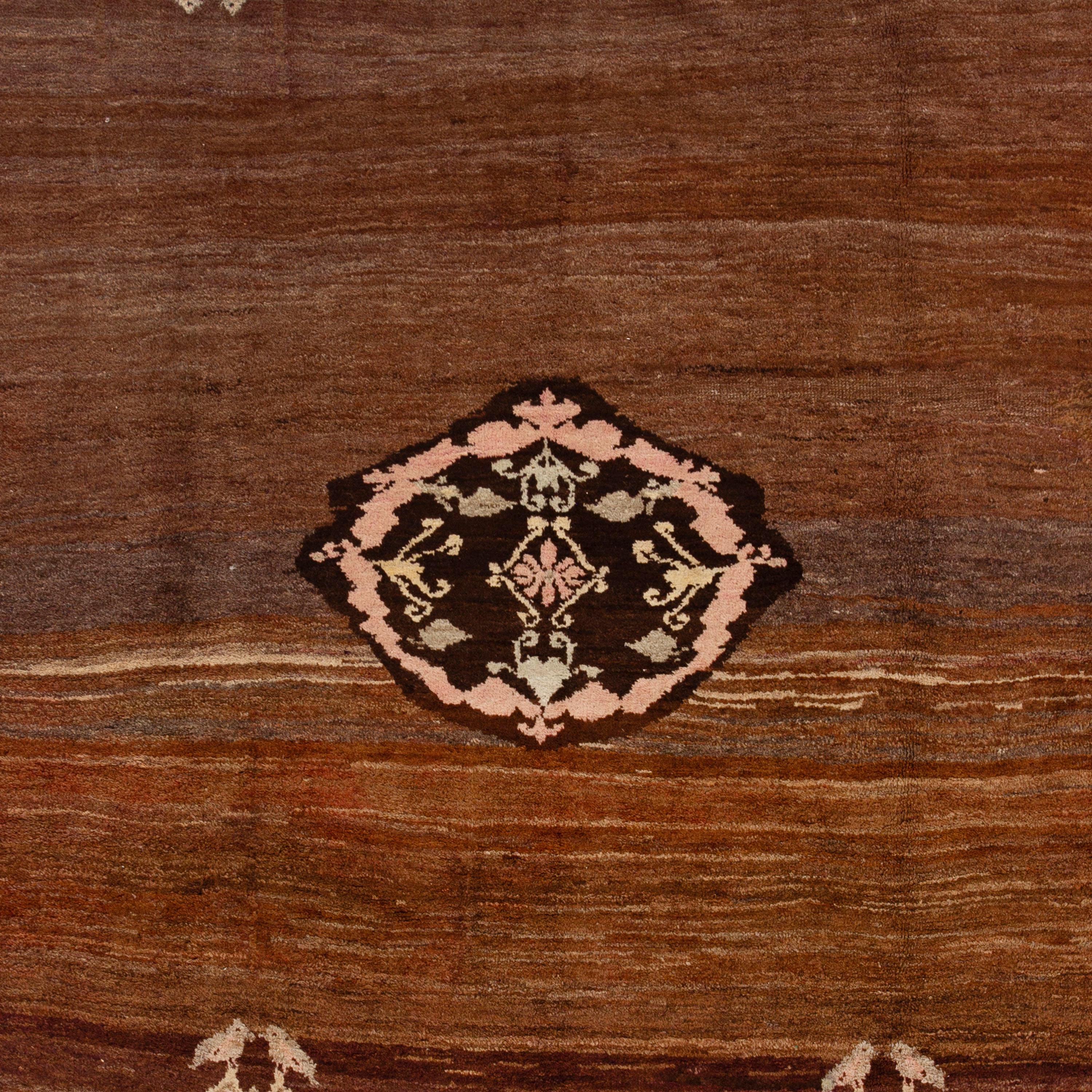 abc carpet Brown Vintage Traditional Wool Rug - 7'1