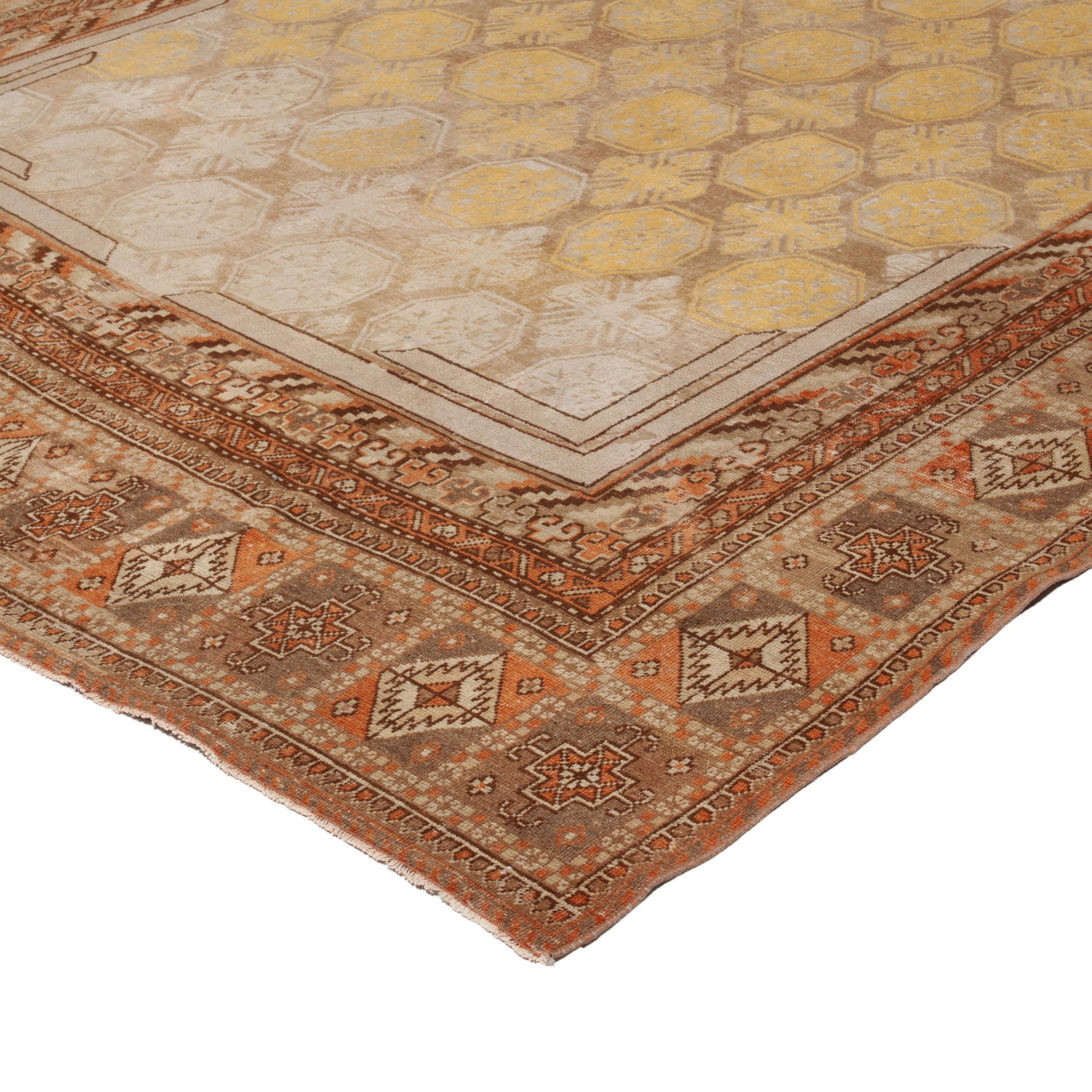 Tribal abc carpet Brown Vintage Traditional Kothan Wool Rug - 8'9