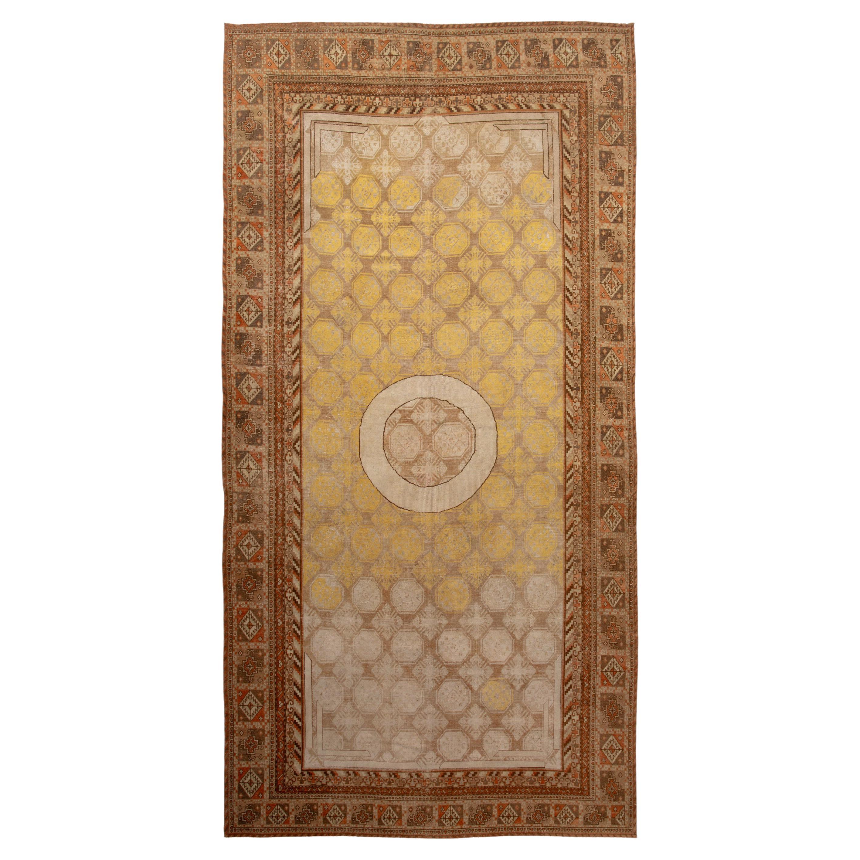 abc carpet Brown Vintage Traditional Kothan Wool Rug - 8'9" x 17'7" For Sale