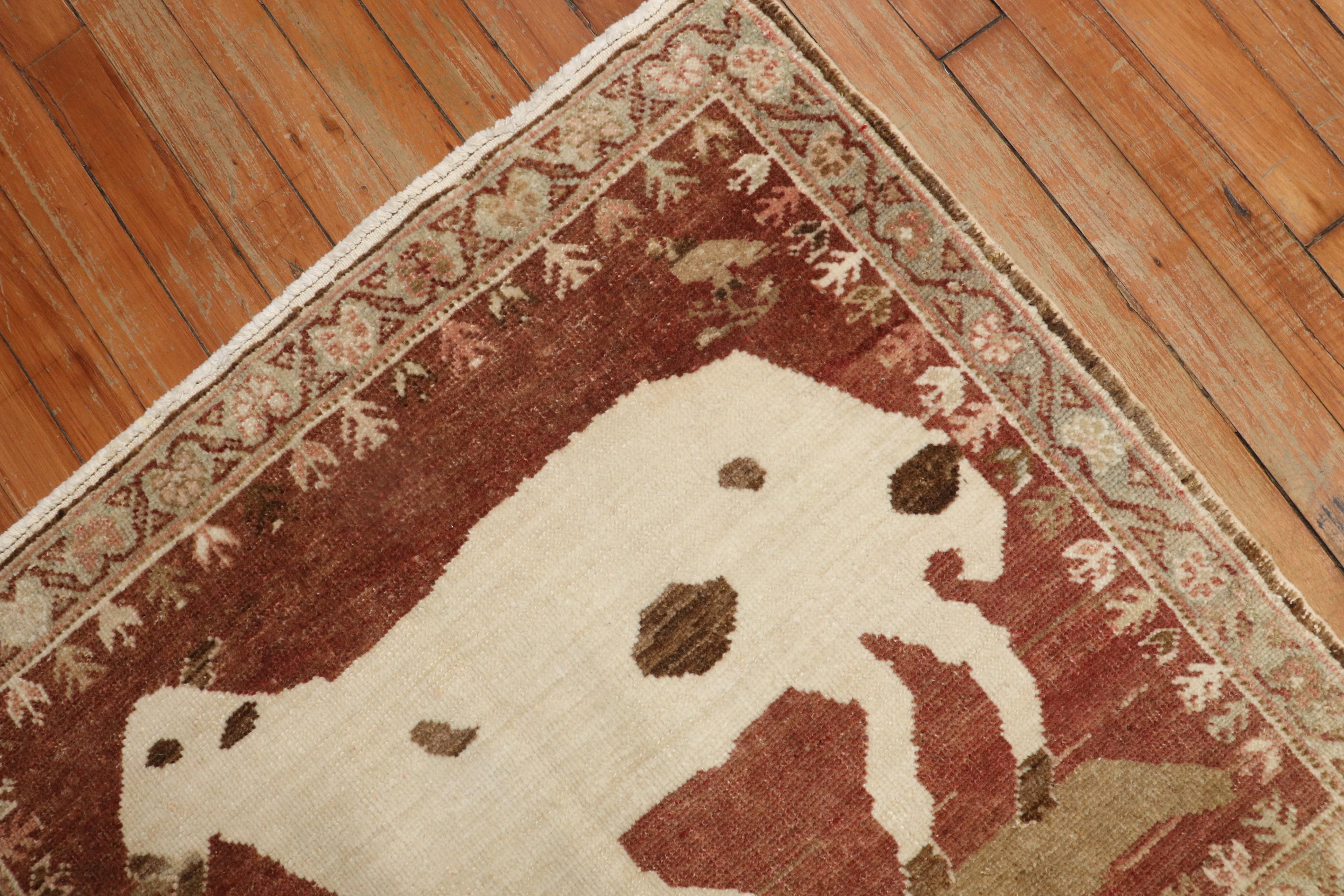 Adirondack Brown Vintage Turkish Goat Rug For Sale