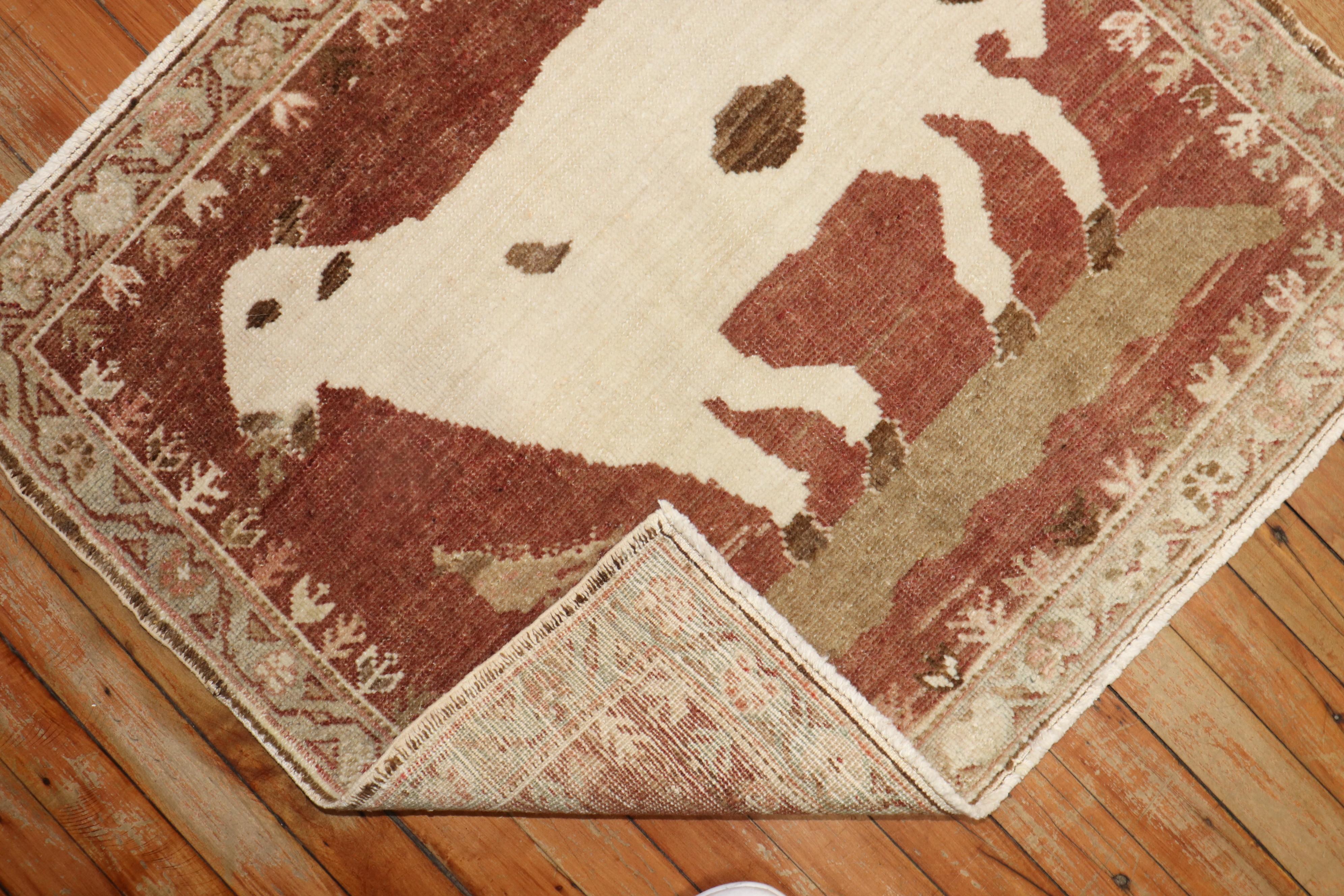 Brown Vintage Turkish Goat Rug In Good Condition For Sale In New York, NY