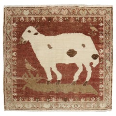 Tapis de chèvre turque marron vintage