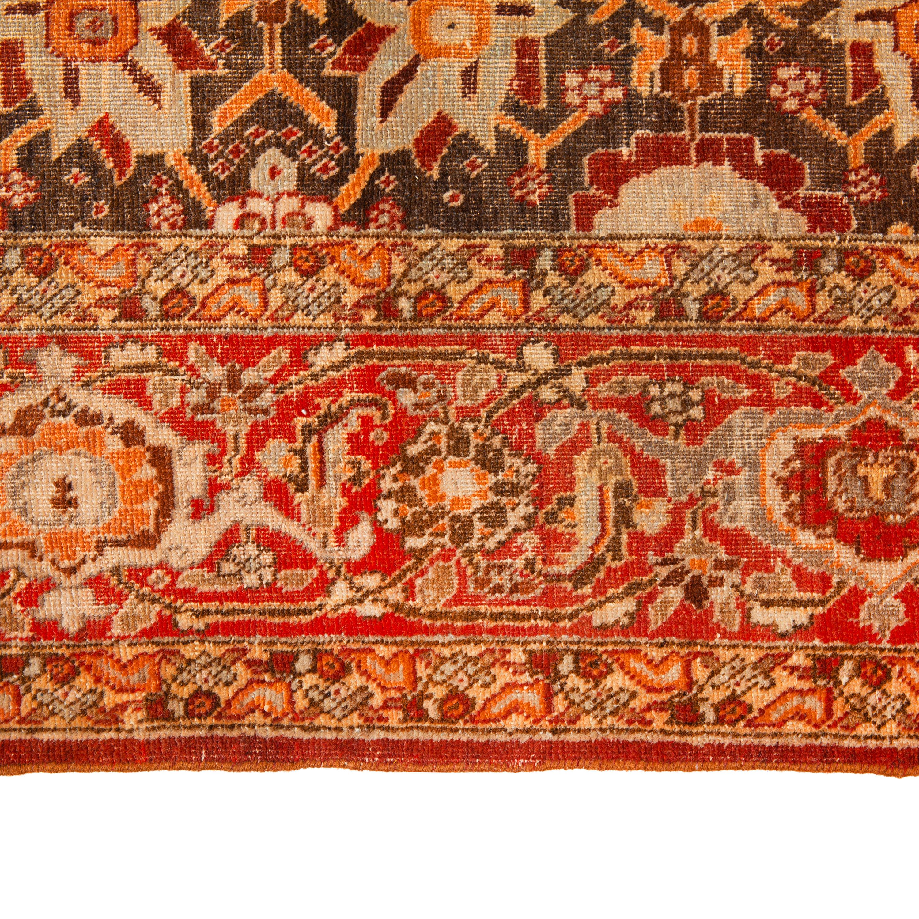 Early 20th Century abc carpet Brown Vintage Tabriz Wool Persian Rug - 9'5