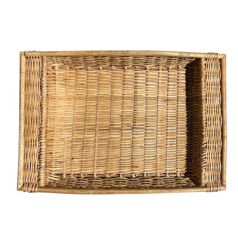 Brown Vintage Woven Wicker Bett oder Lap Frühstückstablett (Volkskunst) im Angebot