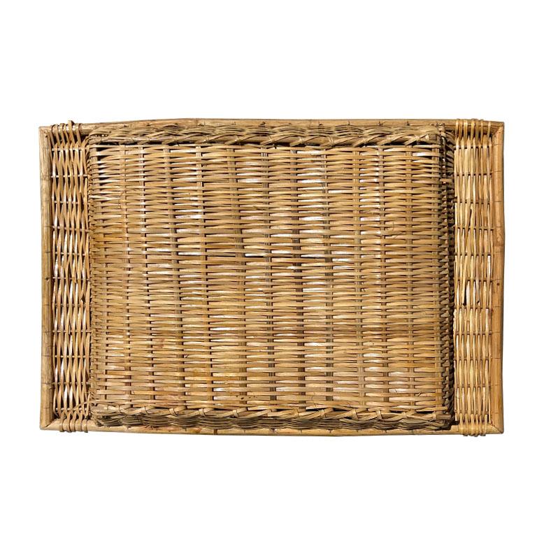 Brown Vintage Woven Wicker Bett oder Lap Frühstückstablett (20. Jahrhundert) im Angebot