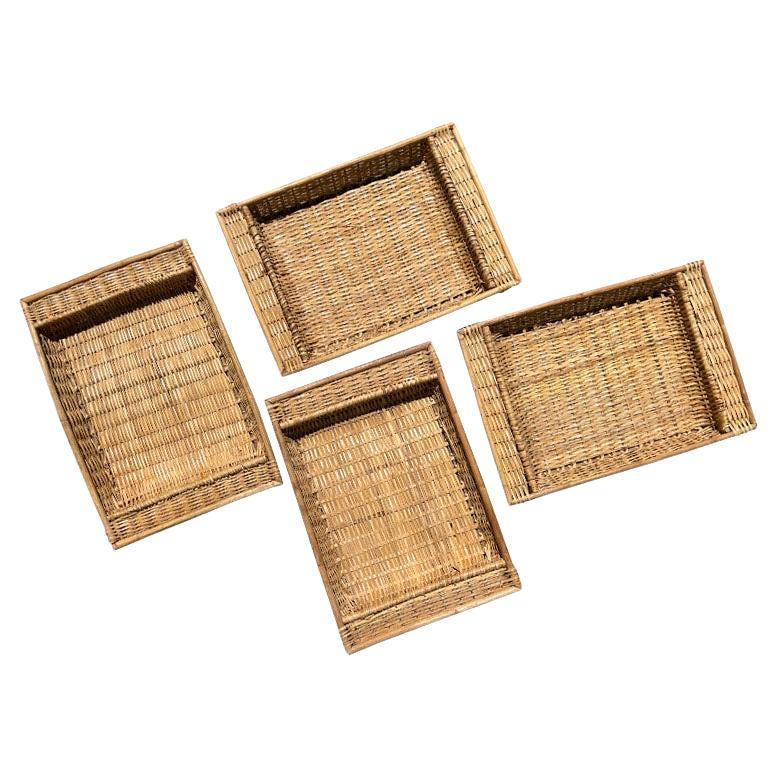 Brown Vintage Woven Wicker Bett oder Lap Frühstückstablett im Angebot