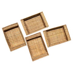 Brown Vintage Woven Wicker Bett oder Lap Frühstückstablett