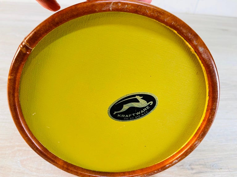 Brown Vinyl Round Ice Bucket For Sale at 1stDibs